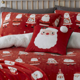 Bedlam Jolly Santa Plush Fleece Filled Cushion - thumbnail 2