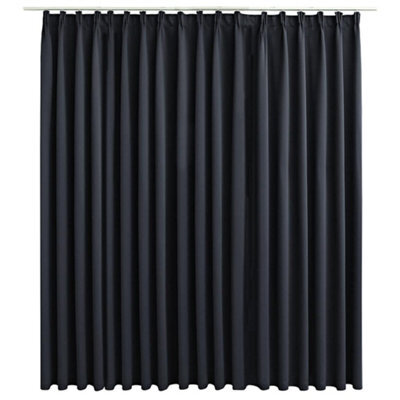 Berkfield Elegant Blackout Curtain With Hooks Black 290X245 Cm - image 1