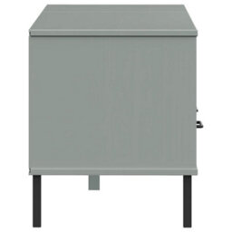 Walplus Tv Cabinet With Metal Legs Grey Solid Wood Pine Oslo - thumbnail 6