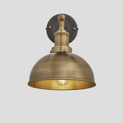 Industville Brooklyn Dome Wall Light, 8 Inch, Brass, Brass Holder - image 1