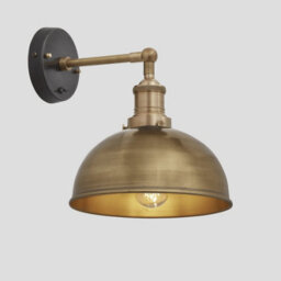 Industville Brooklyn Dome Wall Light, 8 Inch, Brass, Brass Holder - thumbnail 2