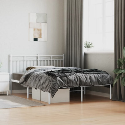 Berkfield Metal Bed Frame With Headboard White 140X200 Cm - image 1