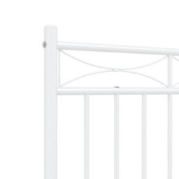 Berkfield Metal Bed Frame With Headboard White 140X200 Cm - thumbnail 8