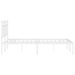 Berkfield Metal Bed Frame With Headboard White 140X200 Cm - thumbnail 6
