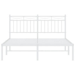 Berkfield Metal Bed Frame With Headboard White 140X200 Cm - thumbnail 5