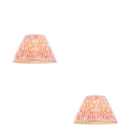 Loops Coral Pink Handcrafted Tapered Cylinder Lamp Shades - 2 Pack For Elegant Home Decor