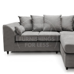 Furnishings For Less UK Casper Soft Chenille Fabric 3 To 4 Seater L Shaped Corner Sofa Grey Right Hand Facing - Scatter Back - thumbnail 2