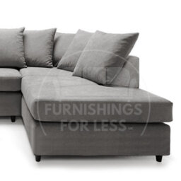 Furnishings For Less UK Casper Soft Chenille Fabric 3 To 4 Seater L Shaped Corner Sofa Grey Right Hand Facing - Scatter Back - thumbnail 3