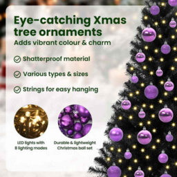 Vidaxl Christmas Tree With 150 Leds With Stand Black 120 Cm Pvc - thumbnail 9