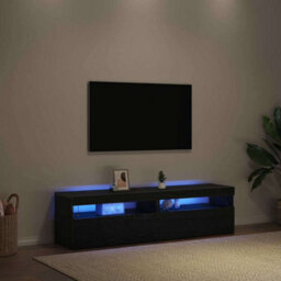 Berkfield Modern Tv Cabinets With Led Lights 2 Pcs Black Oak 75X35X40 Cm Engineered Wood - thumbnail 5