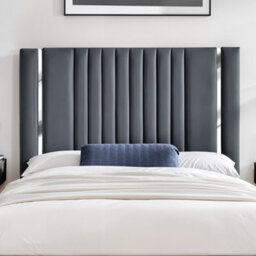 UKBEDFURNITURE Valencia Steel Plush Valvet Upholstered Bed Frame Only - Slatted Base - 48 Inch Headboard - thumbnail 2