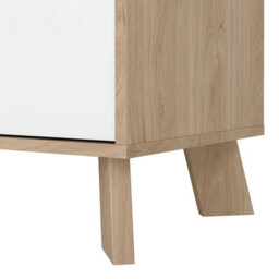 Wyld Haus Hobro Sideboard - White & Natural Oak, 4 Doors 1 Drawer - thumbnail 9