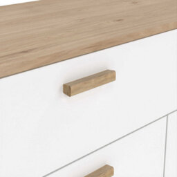 Wyld Haus Hobro Sideboard - White & Natural Oak, 4 Doors 1 Drawer - thumbnail 8