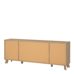 Wyld Haus Hobro Sideboard - White & Natural Oak, 4 Doors 1 Drawer - thumbnail 6
