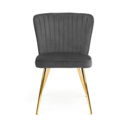 Julian Bowen Pair Of Cannes Grey Velvet Dining Chairs, Upholstered, Set Of 2, Metal Legs, Height: 81 X Width: 48 X Depth: 59Cm - thumbnail 5