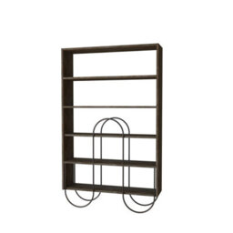 Decortie Norfolk Modern Bookcase Display Unit Dark Coffee Oak Effect Tall 159.1Cm - thumbnail 2