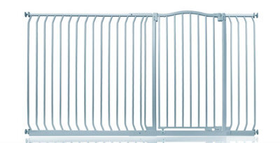 Safetots Extra Tall Curved Top Safety Gate, 189Cm - 198Cm, Matt Grey, Extra Tall 100Cm In Height, Pressure Fit Stair Gate - image 1