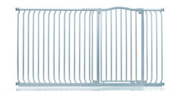 Safetots Extra Tall Curved Top Safety Gate, 189Cm - 198Cm, Matt Grey, Extra Tall 100Cm In Height, Pressure Fit Stair Gate - thumbnail 1