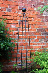 Poppy Forge Cleo 4Ft Obelisk - Garden Plant Support - Solid Steel - L22 X W22 X H121.9 Cm - Black - Finial Is An Additional Extra