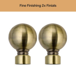 Moonlight Bedding Extendable Metal Curtain Pole With Ball Finials - Adjustable Plain Curtain Rod (Antique Brass, 63 - 118 Inches) - thumbnail 6