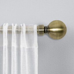 Moonlight Bedding Extendable Metal Curtain Pole With Ball Finials - Adjustable Plain Curtain Rod (Antique Brass, 63 - 118 Inches) - thumbnail 8