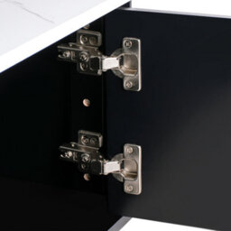 Wyld And Coco Black Marble-Effect Tv Stand 140X40 Cm Modern Mdf And Iron Tv Unit - thumbnail 7