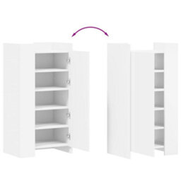 Vidaxl Shoe Cabinet White 52X37.5X100 Cm Engineered Wood - thumbnail 7