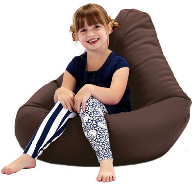 Beautiful Beanbags Kids Highback Beanbag Indoor Or Outdoor Bean Bag For Children Ready Filled - Brown - image 1
