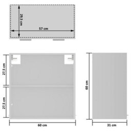 Walplus Hanging Glass Cabinet Lyon White 60X31X60 Cm Engineered Wood - thumbnail 9