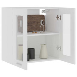 Walplus Hanging Glass Cabinet Lyon White 60X31X60 Cm Engineered Wood - thumbnail 4