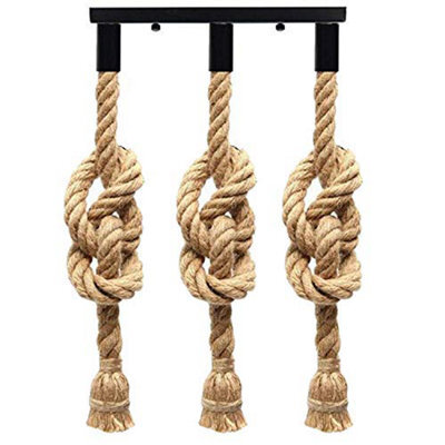 3Head Gold Rope Light Pendant 1M Hemp Rope Spider Light Ceiling  Hanging Lights Lamp Fitting Loft Lighting - image 1