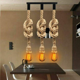 3Head Gold Rope Light Pendant 1M Hemp Rope Spider Light Ceiling  Hanging Lights Lamp Fitting Loft Lighting - thumbnail 3