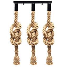 3Head Gold Rope Light Pendant 1M Hemp Rope Spider Light Ceiling  Hanging Lights Lamp Fitting Loft Lighting - thumbnail 1