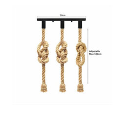 3Head Gold Rope Light Pendant 1M Hemp Rope Spider Light Ceiling  Hanging Lights Lamp Fitting Loft Lighting - thumbnail 2