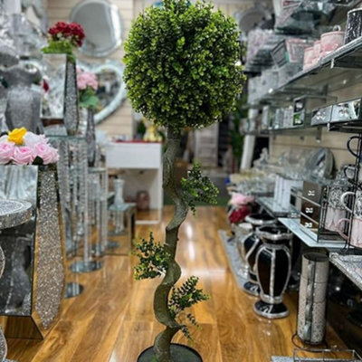 Biznest Artificial Plant Cedar Ball Topiary Tree With Pot Faux Round Decoration Greenery For Indoor Outdoor (Plant 5149 130Cm)