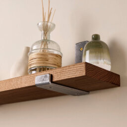Off the Grain Wall Mounted Shelves - Set Of Two Walnut Shelves With Inverted Brackets - 140Cm - thumbnail 3