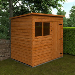 Buttercup Farm 7 X 5 Feet Budget Pent 9mm Shed - Solid Wood/softwood/pine - L205 X W145 X H204.1 Cm - Burnt Orange - thumbnail 3