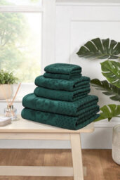 Rapport Home Versailles Jacquard Bath Sheet Pure Cotton Jade Green - thumbnail 4
