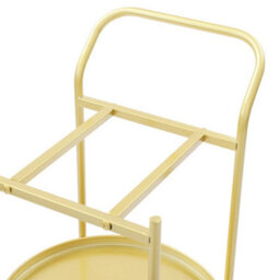 3-Tier Gold Rolling Bar Cart 18X16In Trolley With Lockable Wheels - thumbnail 4