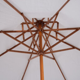 Outsunny Garden Wood Patio Parasol Sun Shade Outdoor Umbrella Canopy White - thumbnail 8