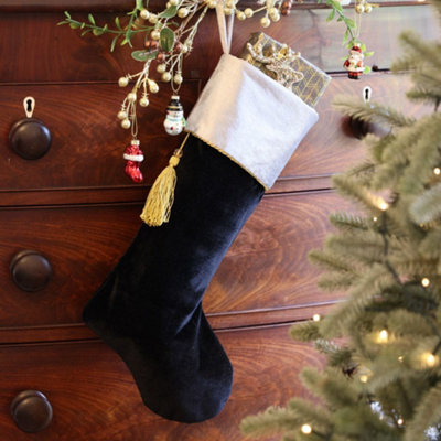 Dibor Black Kensington Velvet Xmas Christmas Gift Bag Christmas Stocking For Kids - image 1