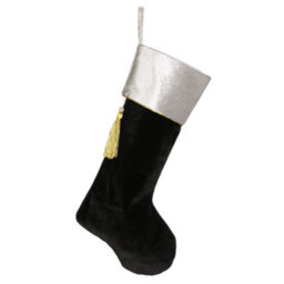 Dibor Black Kensington Velvet Xmas Christmas Gift Bag Christmas Stocking For Kids - thumbnail 2