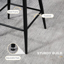 Wyld Haus Elvine Tare Set Of 2 Cream Boucle Bar Stools With Steel Base And Footrest - 65Cm Seat Height - thumbnail 6