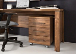 Impact Furniture Mobile Pedestal 3 Drawer Unit Castors Cabinet Home Office Medium Oak Effect Gent - thumbnail 7