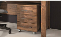 Impact Furniture Mobile Pedestal 3 Drawer Unit Castors Cabinet Home Office Medium Oak Effect Gent - thumbnail 1