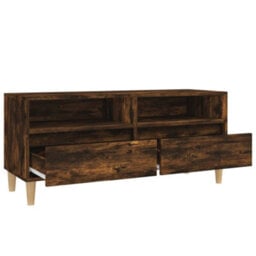 Berkfield Tv Cabinet Smoked Oak 100X34.5X44.5 Cm Engineered Wood - thumbnail 8