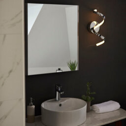 Anson Lighting Armal Bathroom Wall Light Finished In Chrome Plate And White Silicone - thumbnail 5