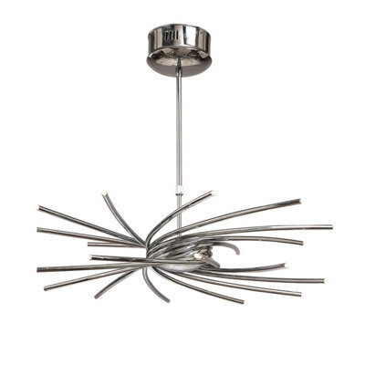 Luminosa Lighting Luminosa Aire Telescopic Pendant 20 Light G4 Curved Arms, Polished Chrome, Not Led/cfl Compatible - image 1
