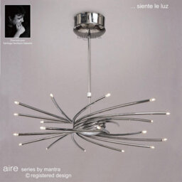 Luminosa Lighting Luminosa Aire Telescopic Pendant 20 Light G4 Curved Arms, Polished Chrome, Not Led/cfl Compatible - thumbnail 2