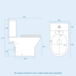 Nes Home Grey 500mm Wall Hung Vanity Basin Unit & Close Coupled Toilet - thumbnail 6